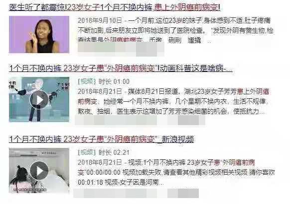 奇闻！一个月不换内裤，23岁女子外阴癌前病变