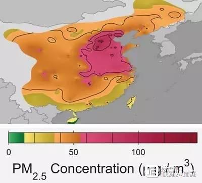 中国空气污染地图发布：每天4000人死于空气污染