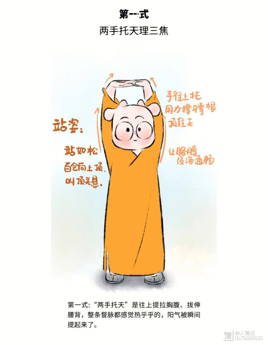 八段锦详细图解，养生防病，打通全身经脉