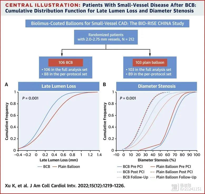 药物涂层球囊治疗冠脉小血管病变优于普通球囊！JACC子刊发表韩雅玲等研究