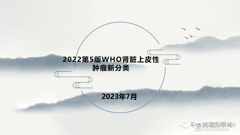 2022第5版WHO肾脏上皮性肿瘤新分类